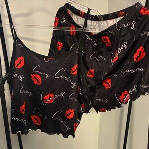 Black and Red Women's Sleepwear Set